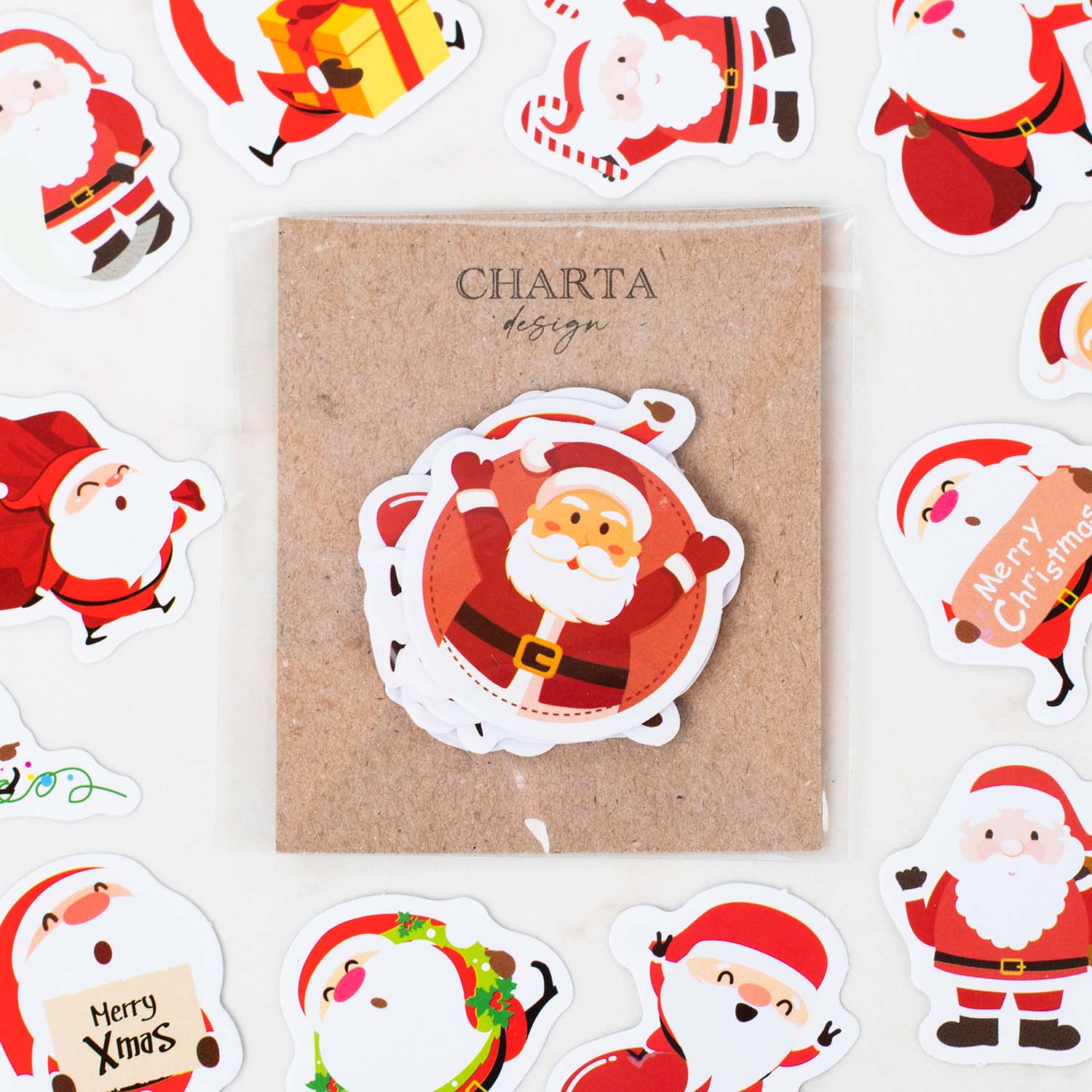 Vianočné nálepky Santa