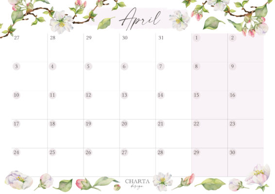 Mesacny planovac April