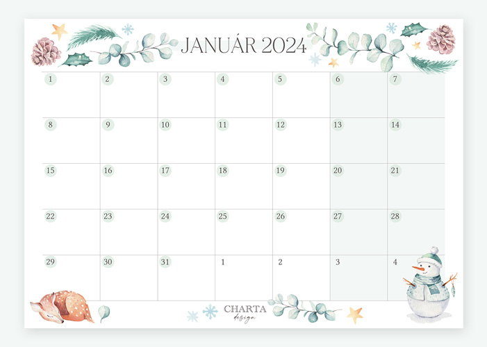 plánovač január 2024