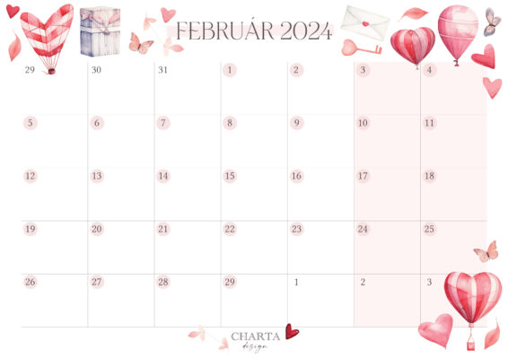 mesačný plánovač február