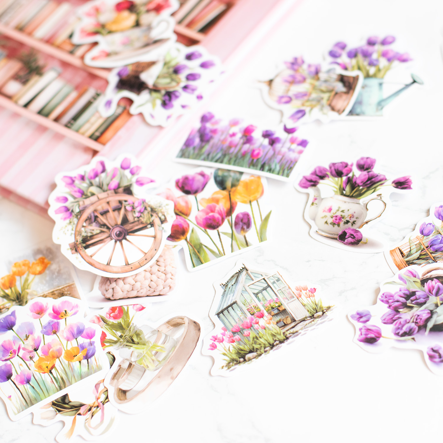 set nálepiek floral garden