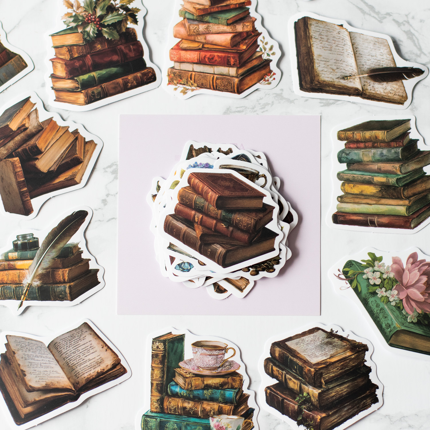 nálepky vintage books
